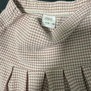 Zara Pink Patterned A-Line Skirt